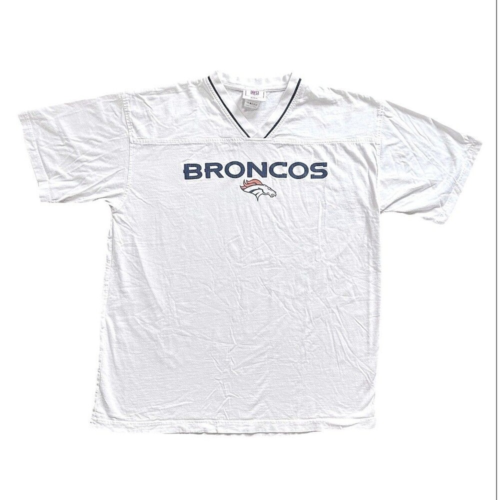 Vintage Denver Broncos V Neck T Shirt